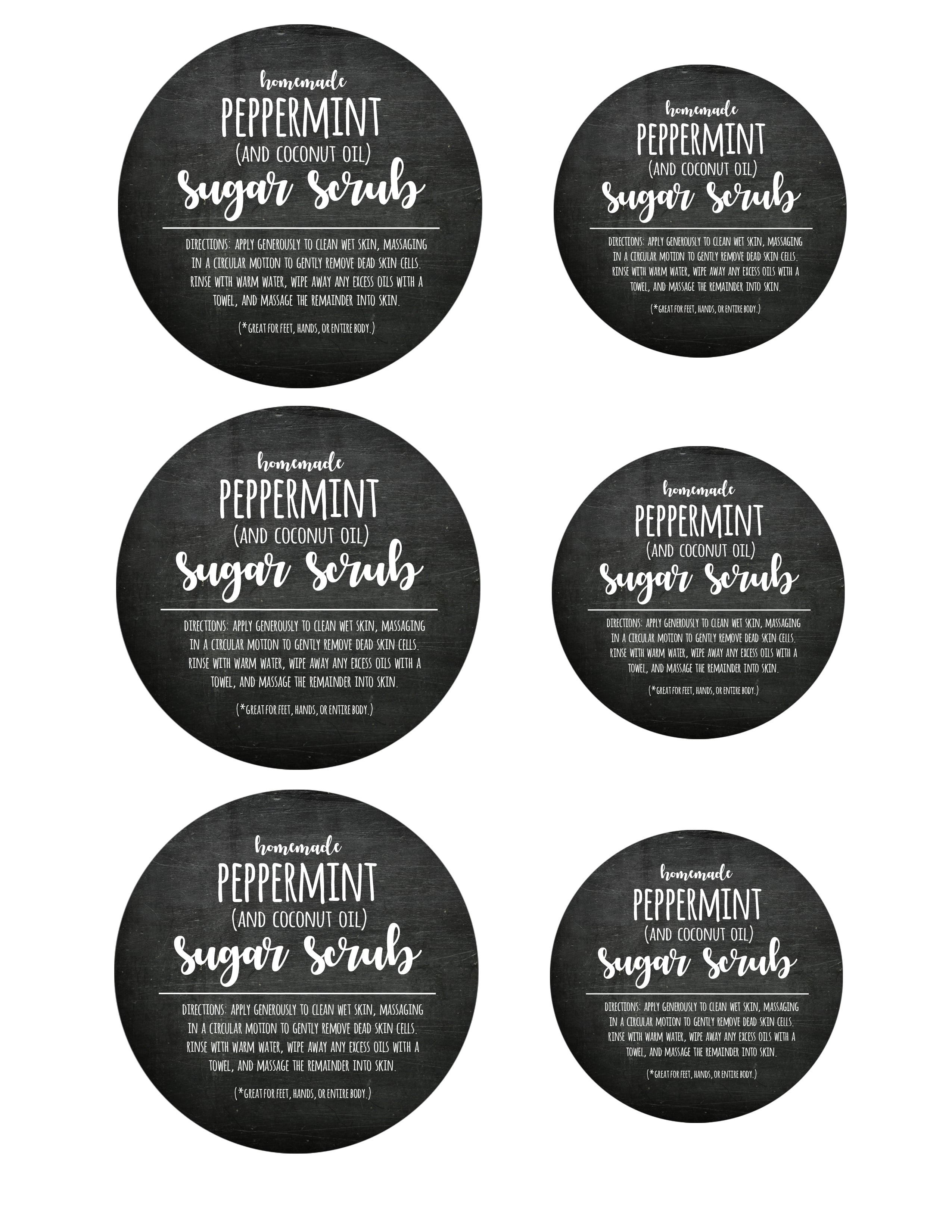 peppermint sugar scrub recipe (with free label and tag) | make